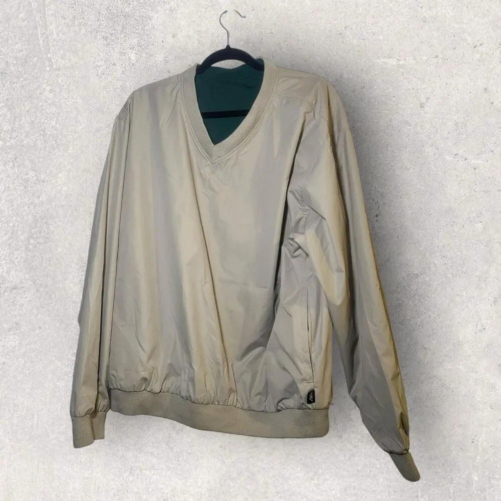 Wedge Golf Mens Pullover L Jacket Tank V Neck Windbreaker lined